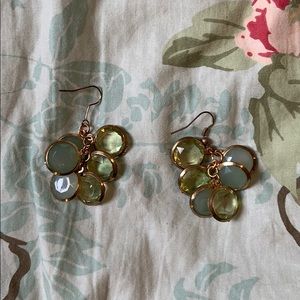 Green cluster earrings